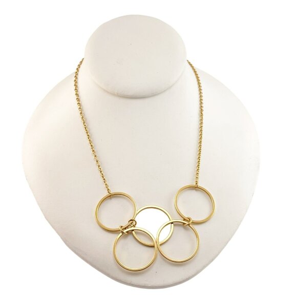 Avon Gold Tone Circle Link Necklace Statement Jewelry for Women Fashion Accessor - Picture 2 of 7